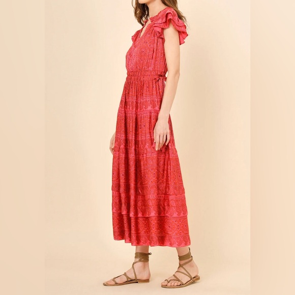 Elegant Pink Midi Dress - Picture 2 of 3